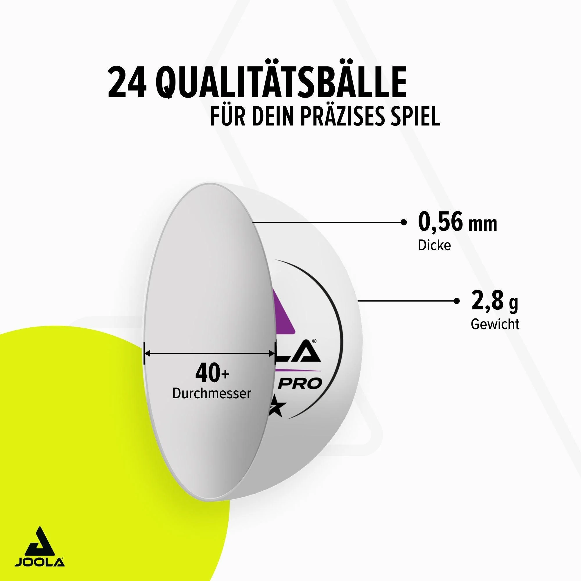 JOOLA Tischtennisball 3-Star Pro*** 40+ 12er Pack - Image 4